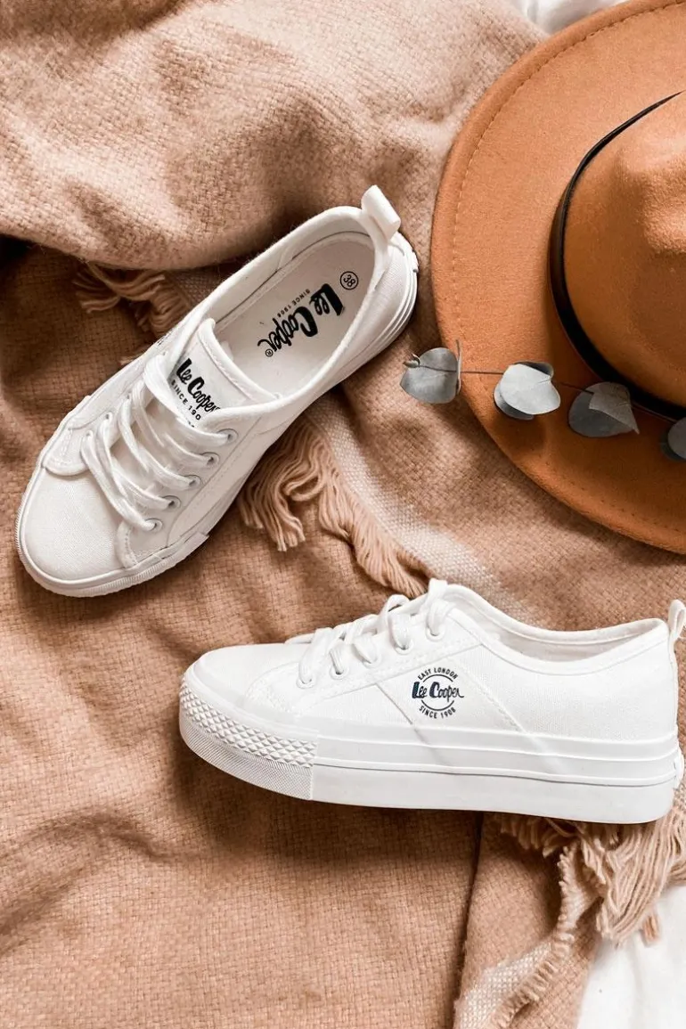 Tenisówki Na Platformie Lee Cooper LCW-22-31-0837L Białe