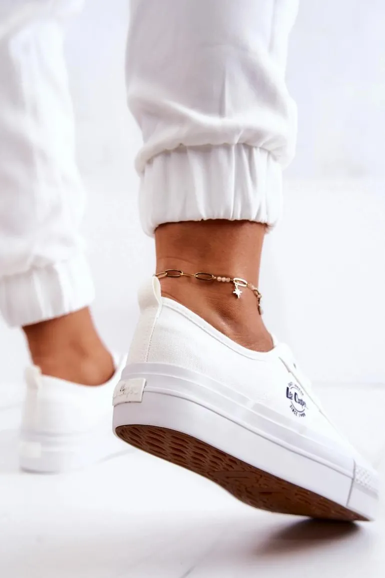 Tenisówki Na Platformie Lee Cooper LCW-22-31-0837L Białe