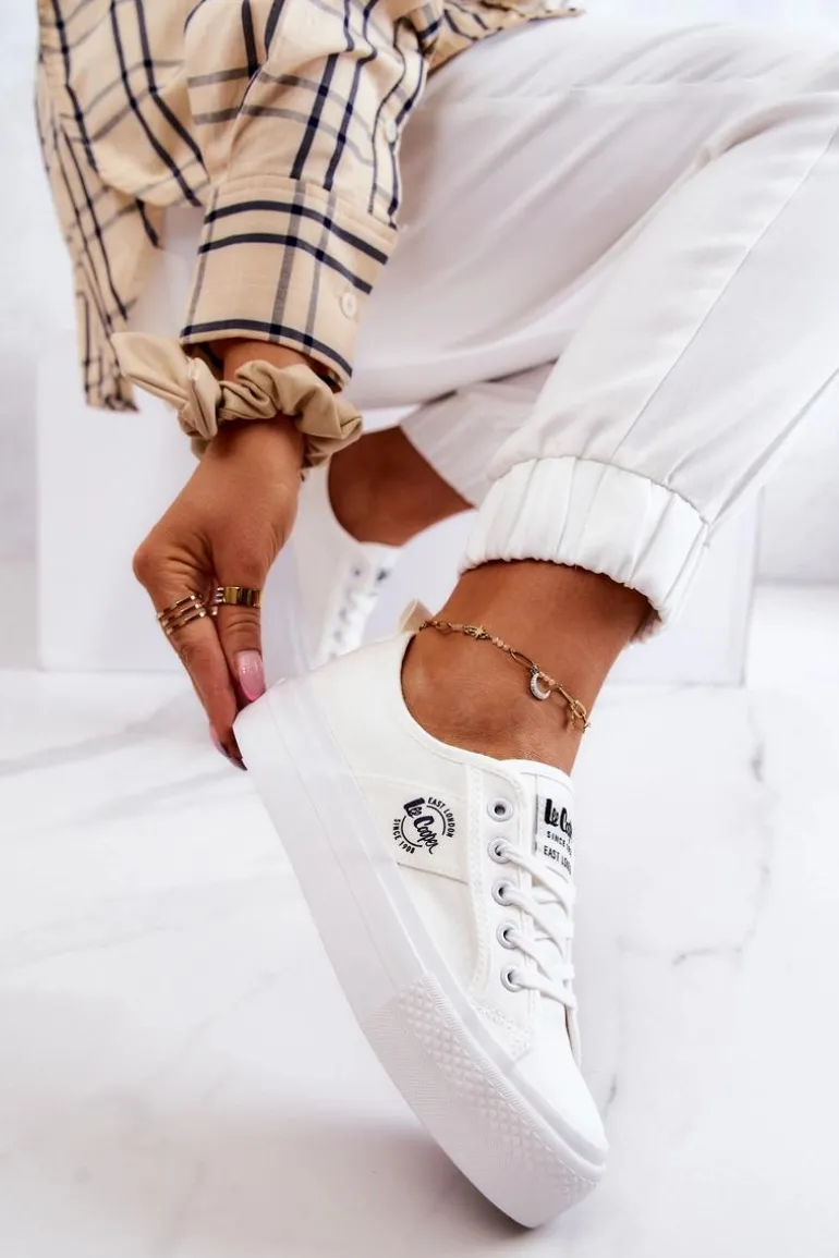 Tenisówki Na Platformie Lee Cooper LCW-22-31-0837L Białe