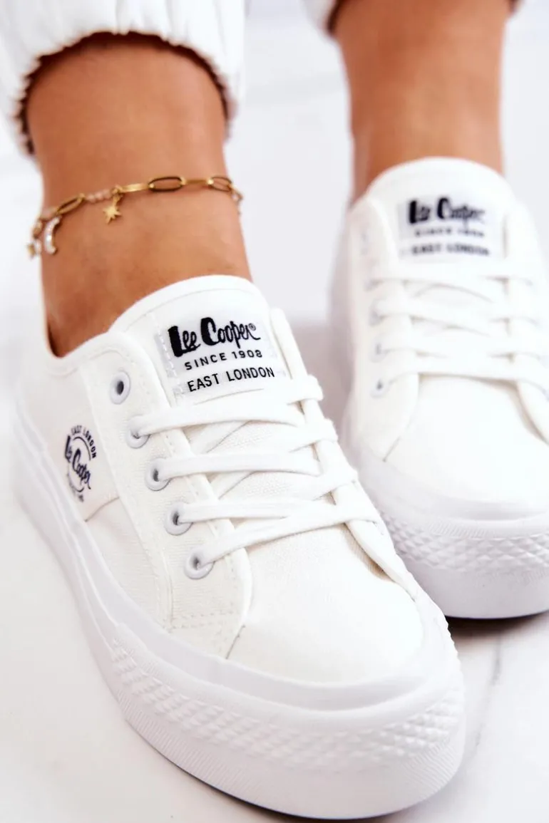 Tenisówki Na Platformie Lee Cooper LCW-22-31-0837L Białe