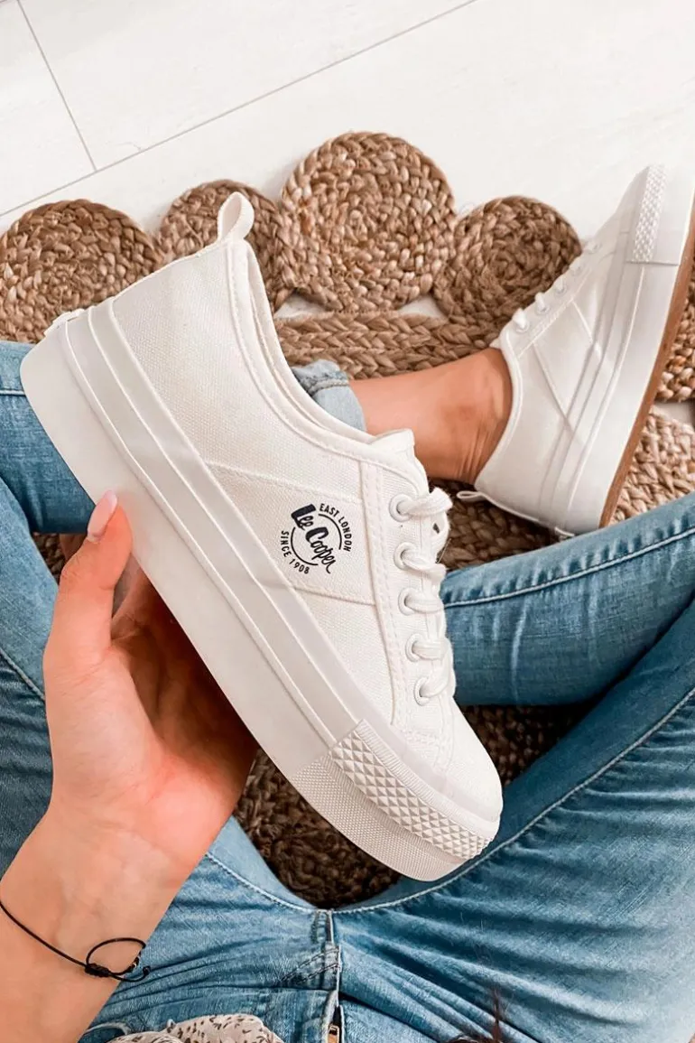 Tenisówki Na Platformie Lee Cooper LCW-22-31-0837L Białe