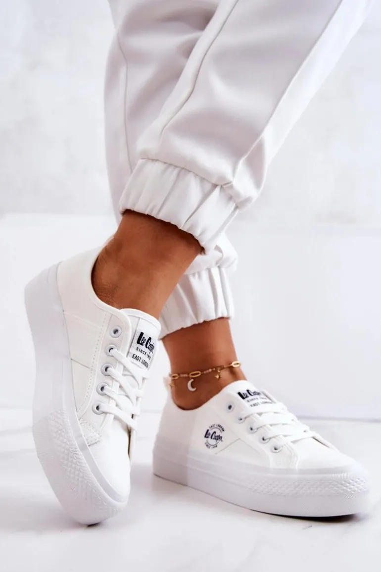 Tenisówki Na Platformie Lee Cooper LCW-22-31-0837L Białe