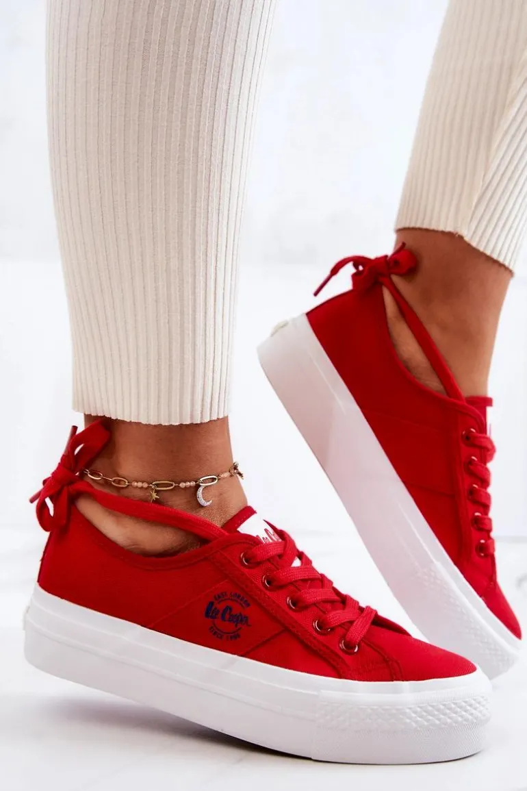 Tenisówki Na Platformie Lee Cooper LCW-22-31-0834L Czerwone