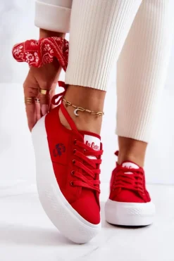 Tenisówki Na Platformie Lee Cooper LCW-22-31-0834L Czerwone