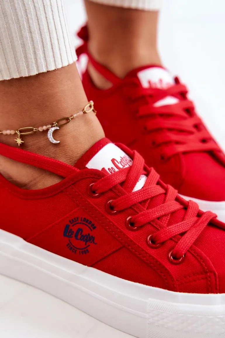 Tenisówki Na Platformie Lee Cooper LCW-22-31-0834L Czerwone