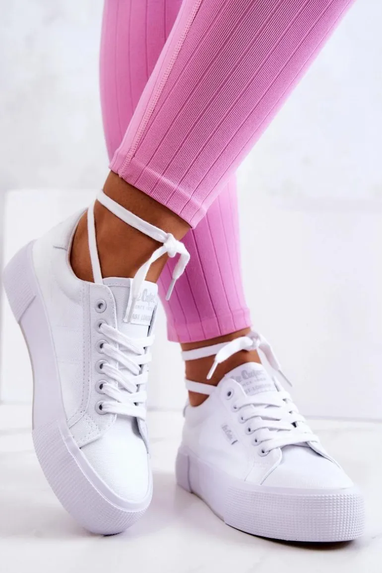 Tenisówki Na Platformie Lee Cooper LCW-22-31-0884L Białe