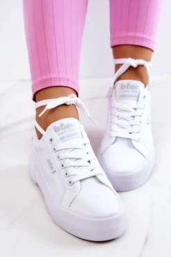 Tenisówki Na Platformie Lee Cooper LCW-22-31-0884L Białe