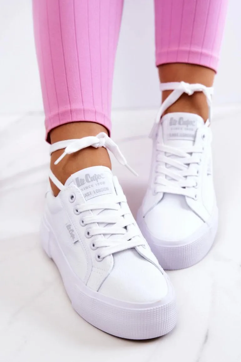 Tenisówki Na Platformie Lee Cooper LCW-22-31-0884L Białe