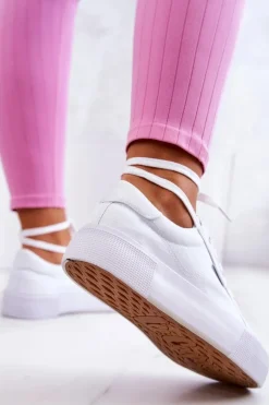 Tenisówki Na Platformie Lee Cooper LCW-22-31-0884L Białe