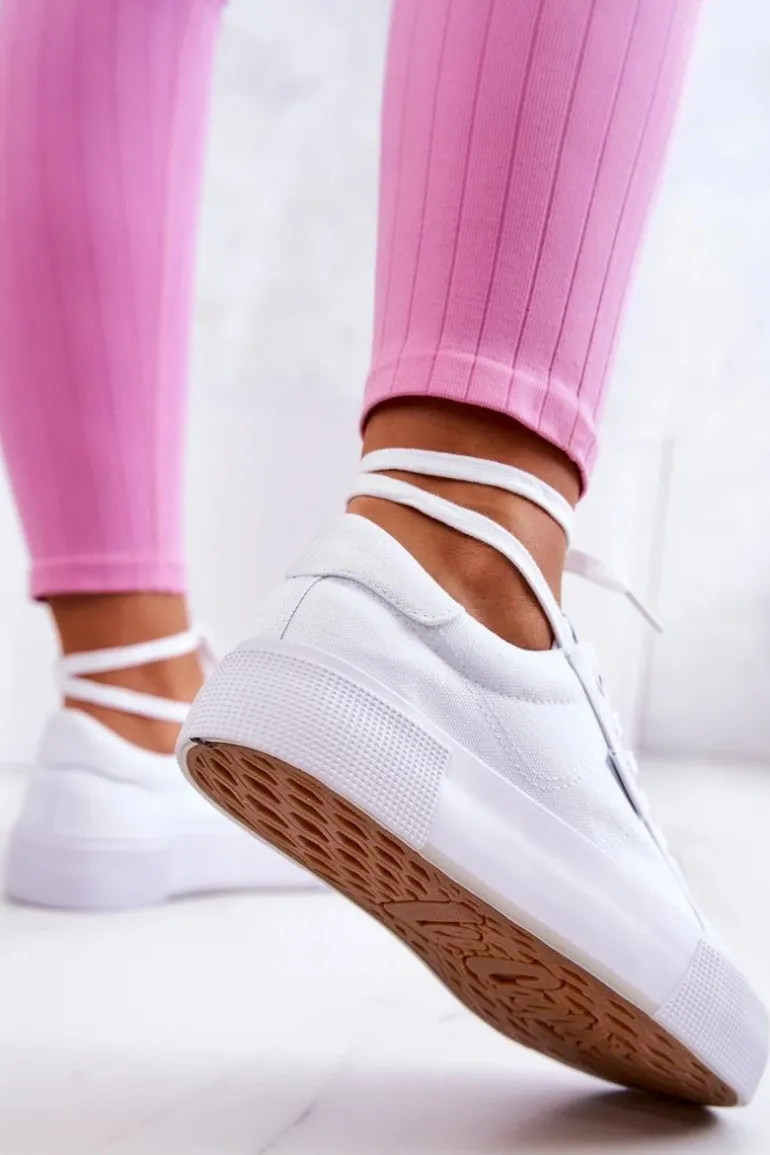 Tenisówki Na Platformie Lee Cooper LCW-22-31-0884L Białe