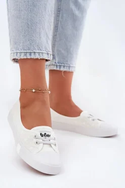 Tenisówki Trampki Damskie Z Haftem Lee Cooper LCW-25-31-3447L Białe