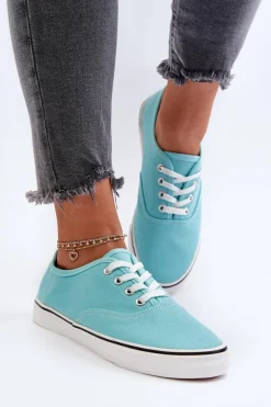 Tenisówki Trampki Damskie Klasyczne Niebieskie Olvali