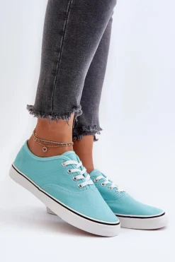 Tenisówki Trampki Damskie Klasyczne Niebieskie Olvali