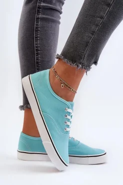 Tenisówki Trampki Damskie Klasyczne Niebieskie Olvali