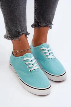 Tenisówki Trampki Damskie Klasyczne Niebieskie Olvali