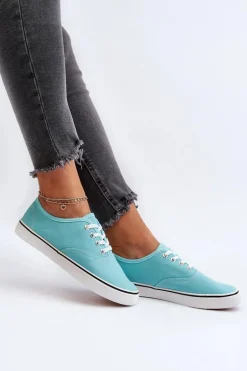 Tenisówki Trampki Damskie Klasyczne Niebieskie Olvali