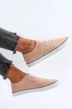 Tenisówki Trampki Damskie Klasyczne Różowe Olvali