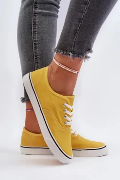 Tenisówki Trampki Damskie Klasyczne Żółte Olvali