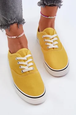 Tenisówki Trampki Damskie Klasyczne Żółte Olvali