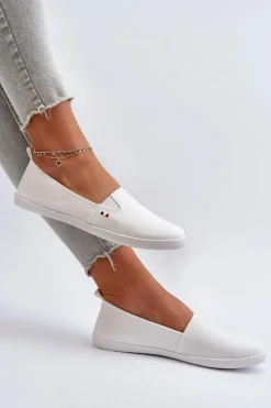 Tenisówki Trampki Slip-On Damskie Białe Adrancia