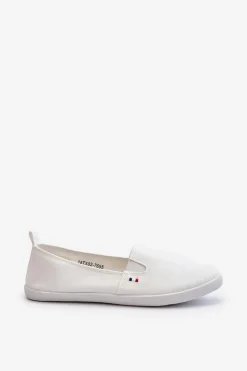 Tenisówki Trampki Slip-On Damskie Białe Adrancia