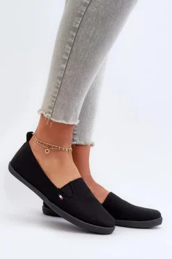 Tenisówki Trampki Slip-On Damskie Czarne Adrancia