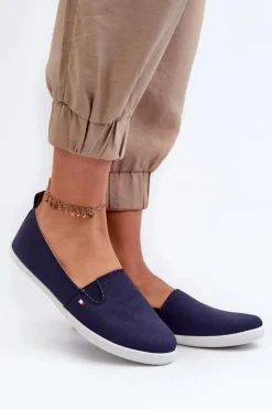 Tenisówki Trampki Slip-On Damskie Granatowe Adrancia