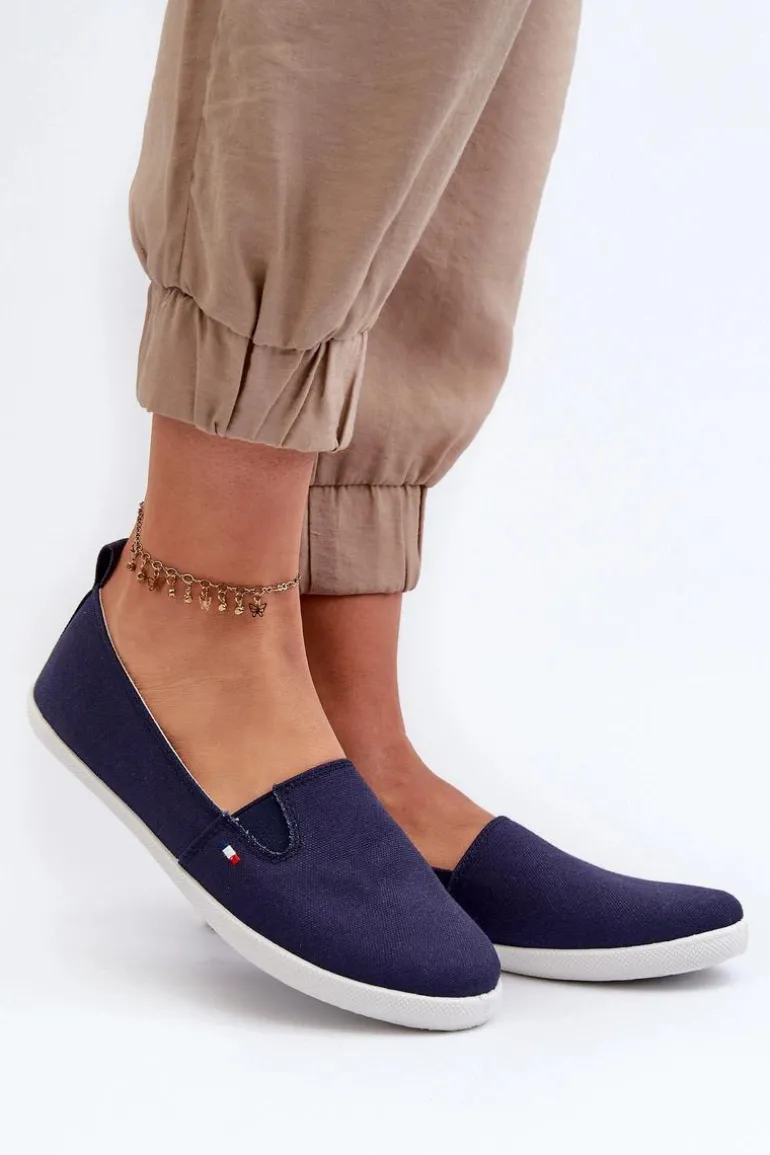 Tenisówki Trampki Slip-On Damskie Granatowe Adrancia