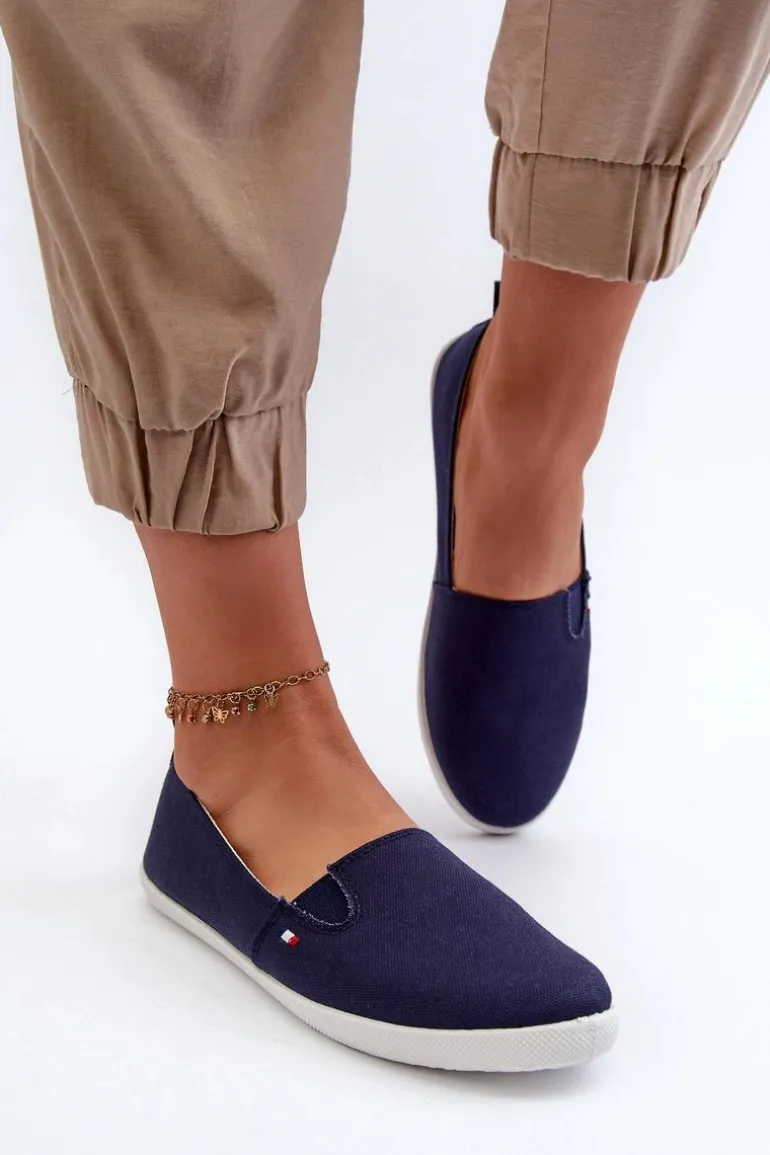 Tenisówki Trampki Slip-On Damskie Granatowe Adrancia