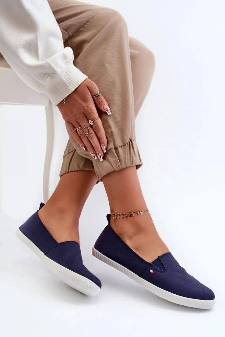 Tenisówki Trampki Slip-On Damskie Granatowe Adrancia