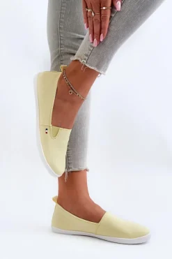 Tenisówki Trampki Slip-On Damskie Żółte Adrancia