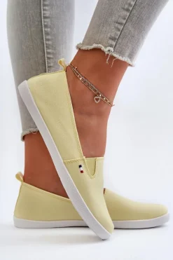 Tenisówki Trampki Slip-On Damskie Żółte Adrancia