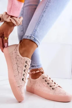 Trampki Ażurowe BIG STAR JJ274059 Jasnoróżowe