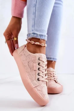 Trampki Ażurowe BIG STAR JJ274059 Jasnoróżowe