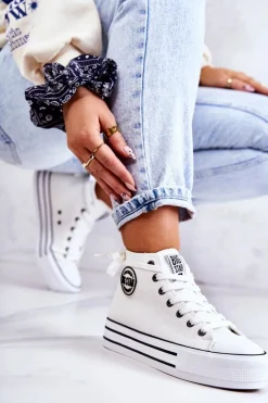 Trampki Damskie Big Star Białe GG274013