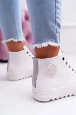 Trampki Damskie Big Star Wysokie Ocieplane Białe EE274111