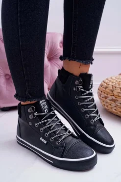 Trampki Damskie Big Star Wysokie Czarne Ocieplane EE274410