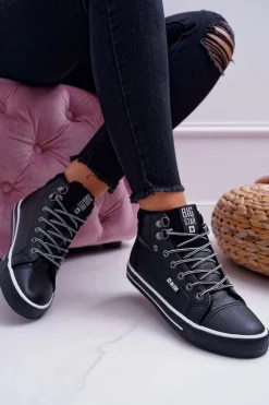 Trampki Damskie Big Star Wysokie Czarne Ocieplane EE274410