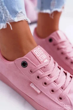 Trampki Damskie Big Star Zamsz Różowe EE274047