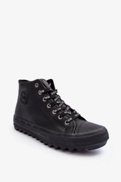 Trampki Damskie Big Star Wysokie Ocieplane Czarne EE274110