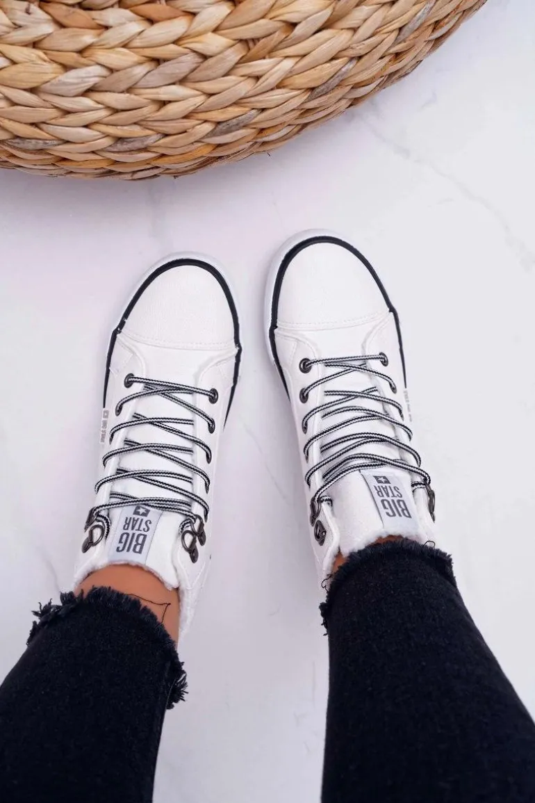 Trampki Damskie Big Star Wysokie Białe Ocieplane EE274411