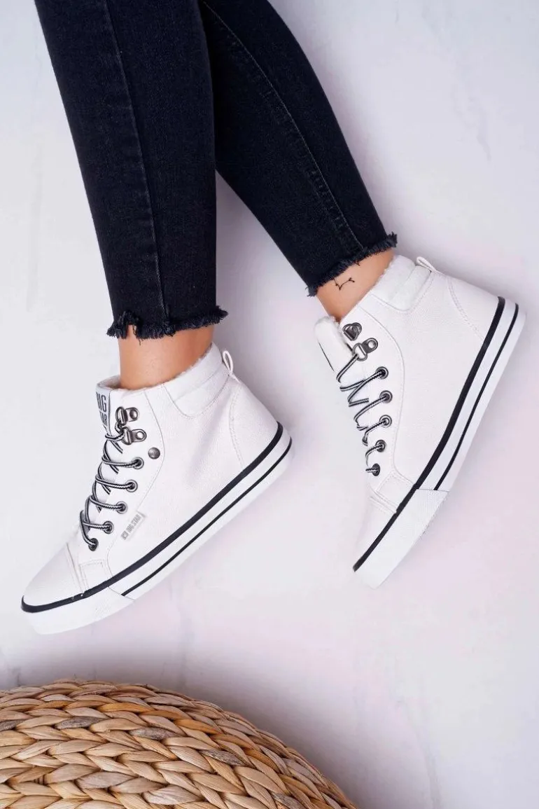 Trampki Damskie Big Star Wysokie Białe Ocieplane EE274411