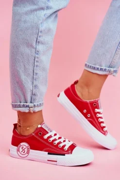 Trampki Damskie Cross Jeans Czerwone FF2R4074C