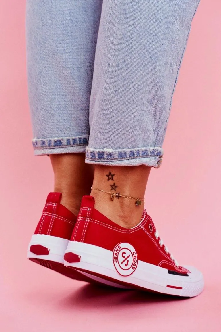 Trampki Damskie Cross Jeans Czerwone FF2R4074C