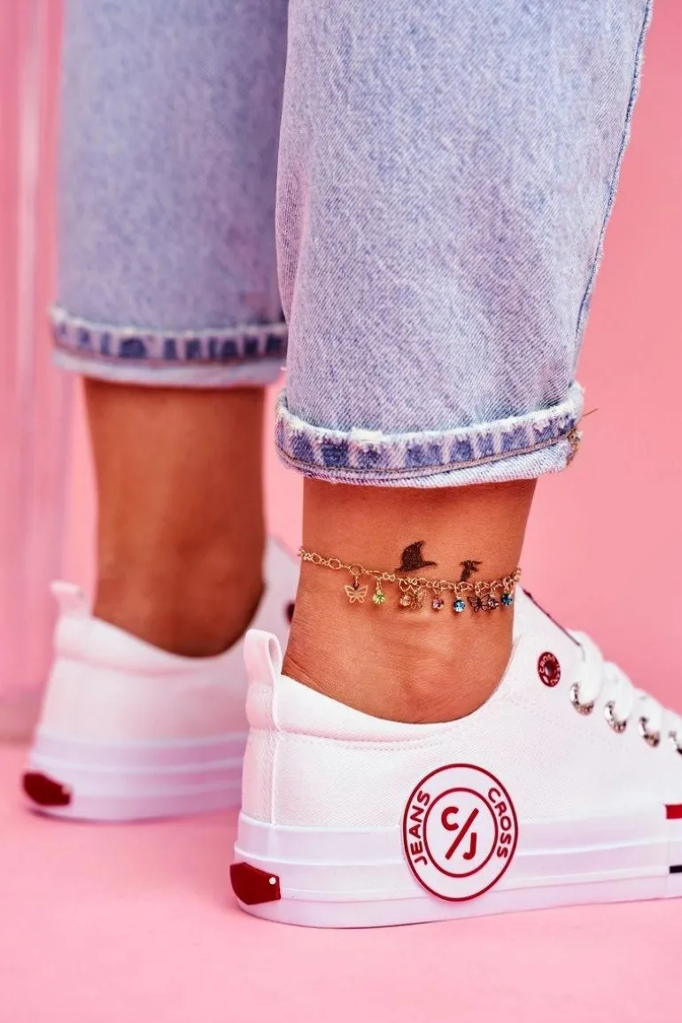 Trampki Damskie Cross Jeans Białe FF2R4072C