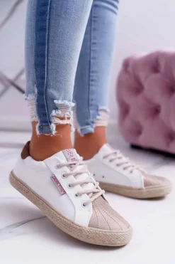 Trampki Damskie Cross Jeans Białe DD2R4095