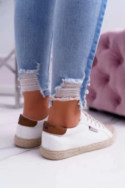 Trampki Damskie Cross Jeans Białe DD2R4095