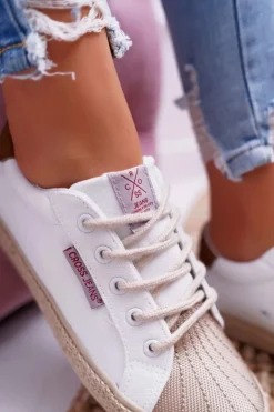 Trampki Damskie Cross Jeans Białe DD2R4095
