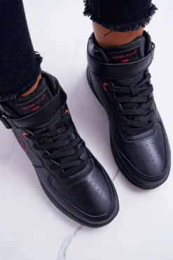 Trampki Damskie Cross Jeans Wysokie Czarne EE2R4147C