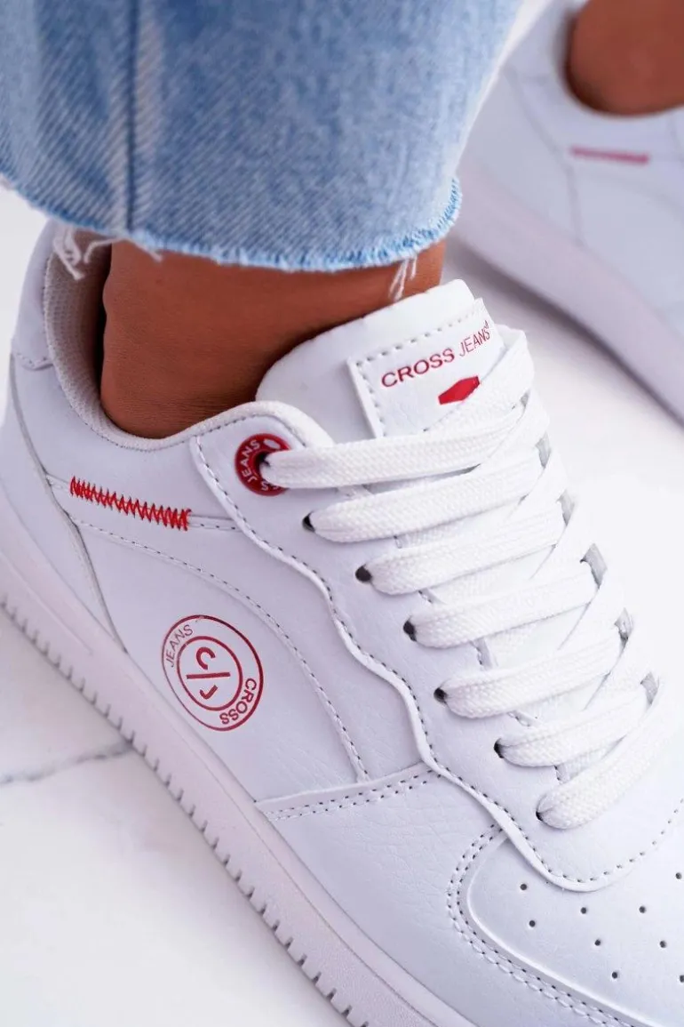 Trampki Damskie Cross Jeans Białe EE2R4143C